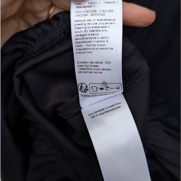 NWT Lanvin Black Satin Sleeveless Round Neck Dress with Ruffles, size EU38/US2 - Picture 8 of 9